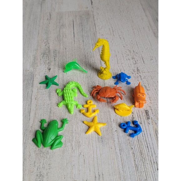 Aquatic animal sea variety toy set sea horse star fish anchor - Picture 1 of 6